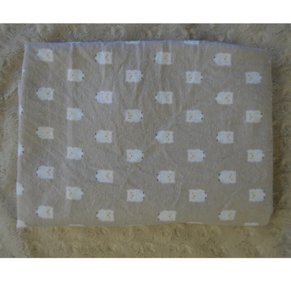 Carter's Owl Baby Blanket Flannel Receiving Tan White 100% Cotton Swaddle
